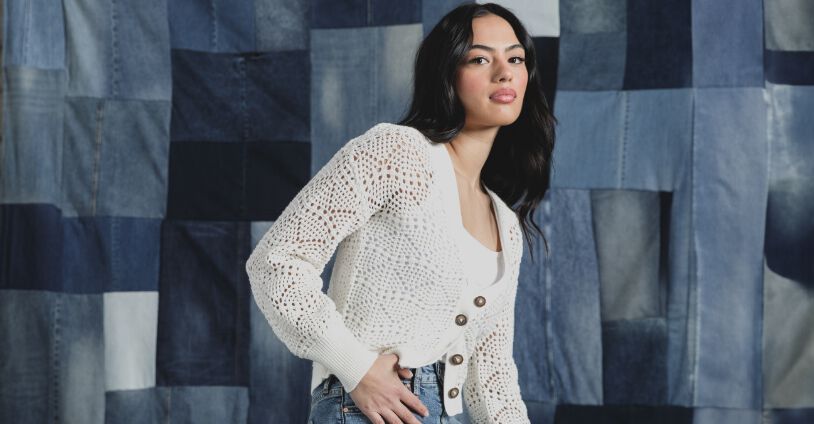 Tops with cardigans best sale